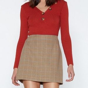 Nasty gal plaid skirt NWT